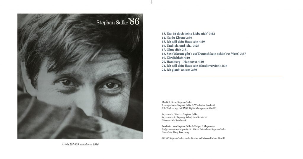 Albumcover „Stephan Sulke 86“
